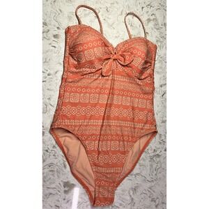 Robin Piccone SZ 12 210211 Isla Bandeau One-Piece Swimsuit  Orange